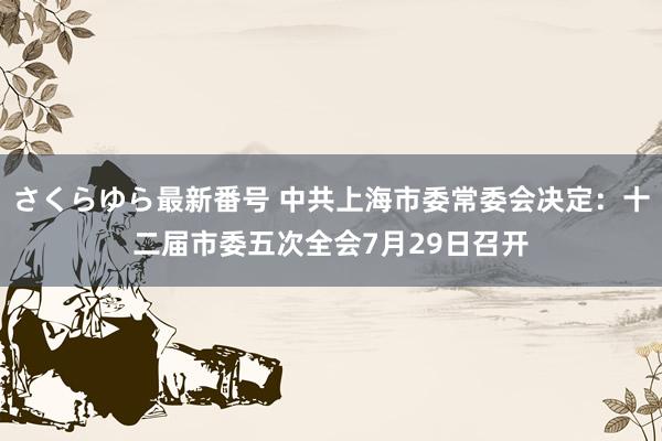 さくらゆら最新番号 中共上海市委常委会决定：十二届市委五次全会7月29日召开