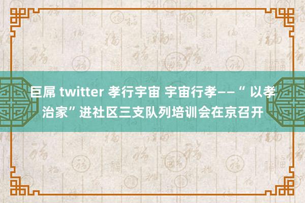 巨屌 twitter 孝行宇宙 宇宙行孝——“ 以孝治家”进社区三支队列培训会在京召开