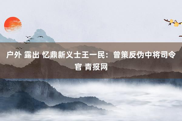 户外 露出 忆鼎新义士王一民：曾策反伪中将司令官 青报网