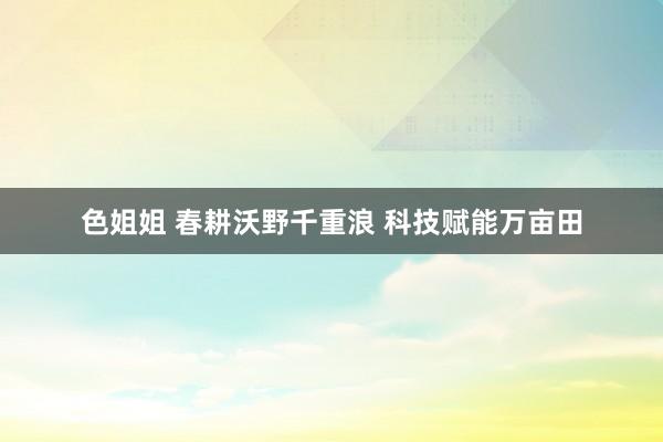 色姐姐 春耕沃野千重浪 科技赋能万亩田