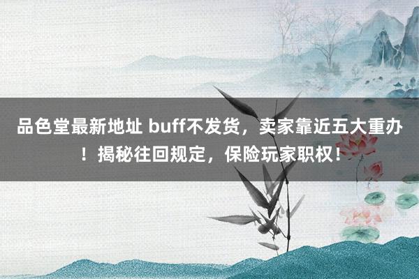 品色堂最新地址 buff不发货，卖家靠近五大重办！揭秘往回规定，保险玩家职权！