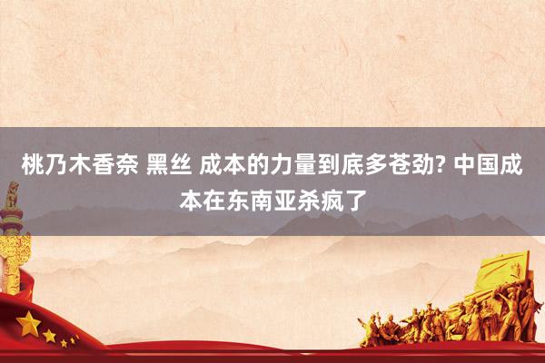 桃乃木香奈 黑丝 成本的力量到底多苍劲? 中国成本在东南亚杀疯了