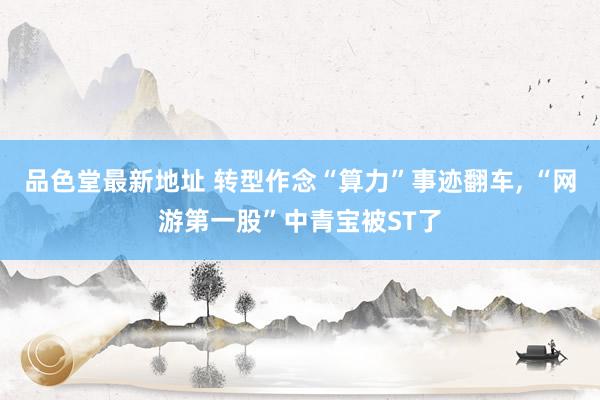 品色堂最新地址 转型作念“算力”事迹翻车, “网游第一股”中青宝被ST了