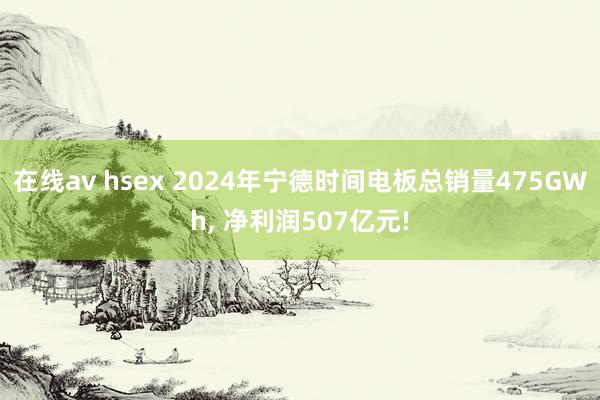 在线av hsex 2024年宁德时间电板总销量475GWh, 净利润507亿元!