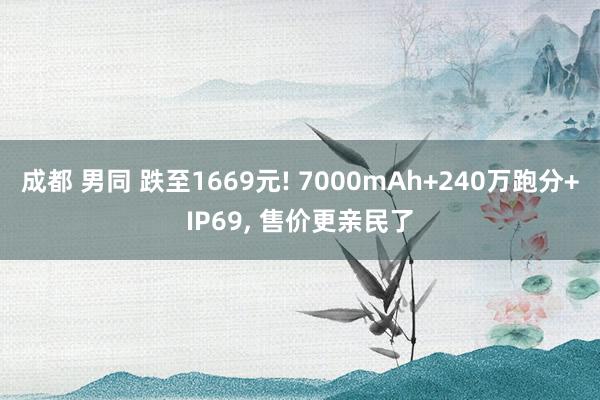 成都 男同 跌至1669元! 7000mAh+240万跑分+IP69, 售价更亲民了