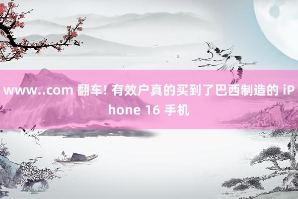 www..com 翻车! 有效户真的买到了巴西制造的 iPhone 16 手机