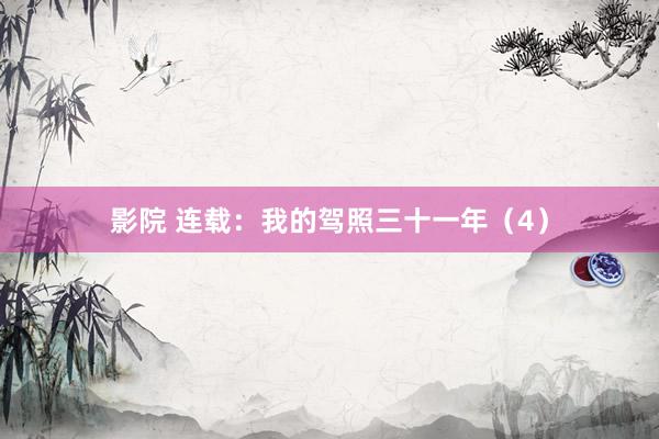 影院 连载：我的驾照三十一年（4）
