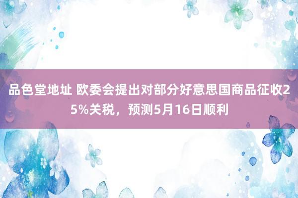 品色堂地址 欧委会提出对部分好意思国商品征收25%关税，预测5月16日顺利