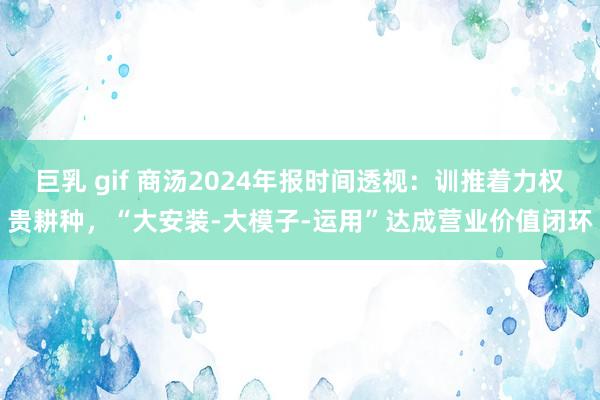 巨乳 gif 商汤2024年报时间透视：训推着力权贵耕种，“大安装-大模子-运用”达成营业价值闭环
